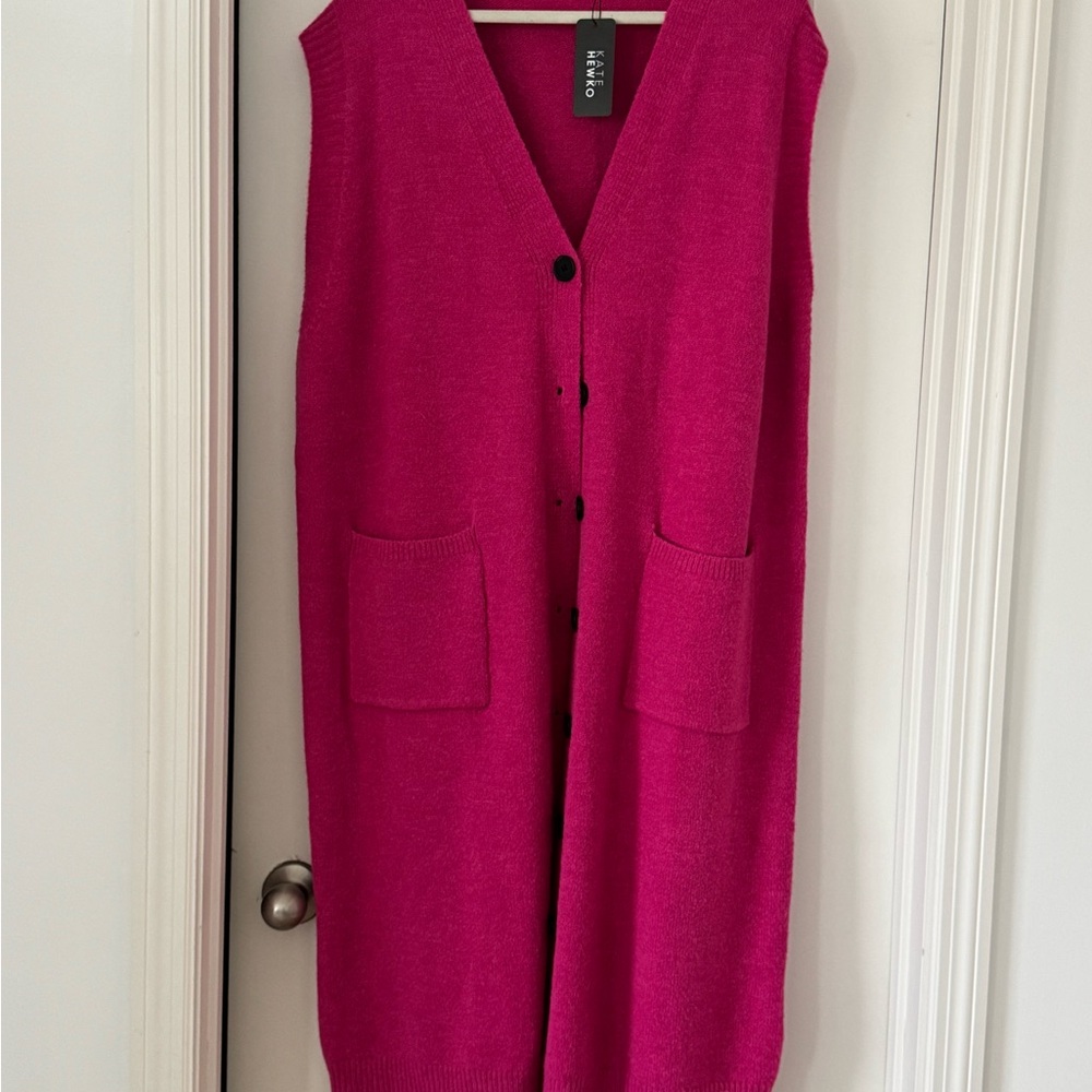 Kate HEWKO Pink Sleeveless Cardigan